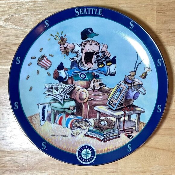 The Ultimate Mariner's Baseball Fan Plate Gary Patterson Limited Edition Antique - Picture 4 of 4